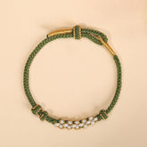 Green Lucky Clover Handwoven Bracelet - Cerapoet